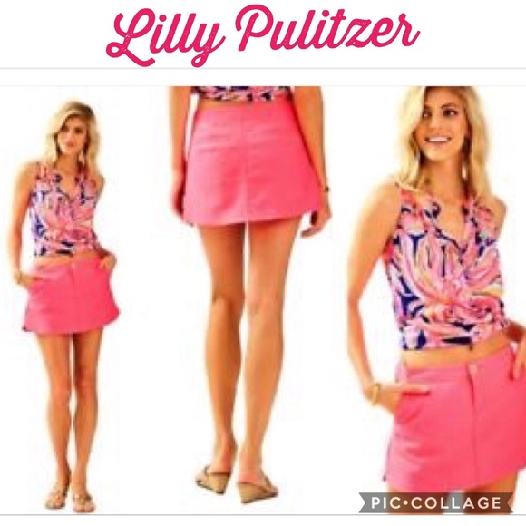 lilly pulitzer shorts plus size tiki pink lorelei skort poshmark skort plus size